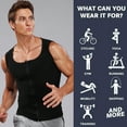 thumbnail image 6 of QRIC Men Sweat Sauna Vest Waist Trainer Body Shaper Hot Thermo Polymer Sport Fitness Gym Workout Tank Top, 6 of 6