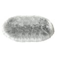 thumbnail image 5 of Soho Luxurious Faux Sheepskin Oval Shape Grey Shag Area Rug, 5 of 5