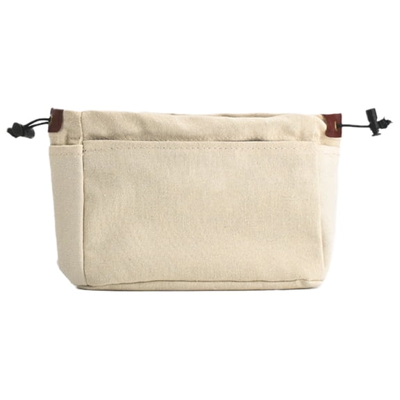 Canvas Handbag Organizers, Sturdy Insert Organizer Bag, Waterproof and Easy To Clean, for Cosmetics, Toiletries, Stationery Beige