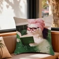 thumbnail image 6 of JoyMoreHome Cute Funny Cat Pattern Throw Pillow Cover with Hidden Zipper, 18x18 Inch Soft Durable Pillowcase for Livingroom, Sofa, Bedroom, Office, 6 of 6