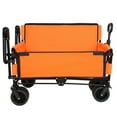 thumbnail image 5 of LiviNest 3-in-1 Folding Wagon Cart: Heavy-Duty 500lbs Capacity with Bench Seat & Canopy - All-Terrain Garden Cart for Camping & Beach, Orange, 5 of 6