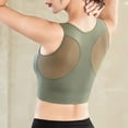 thumbnail image 4 of Womens Bras Yoga Solid Sleeveless Cold Shoulder Casual Tanks Blouse Tops Intimates Comfortable Bras for Women ArmyGreen 2XL, 4 of 5