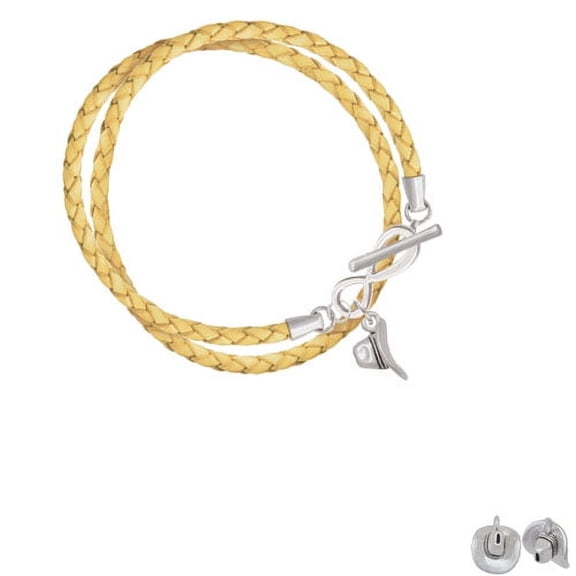 Cowboy Hat - Elegant Infinity Golden Leather Wrap Bracelet
