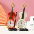 thumbnail image 2 of Reloj despertador con forma de violín (instrumento musical) - Reloj de mesa - Adornos de plástico para sala de estar, 2 of 5