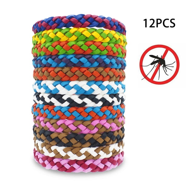 Pulsera repelente 12 piezas pulsera repelente de insectos PU bandas impermeables antimosquitos para TOMSHOO Pulsera repelente