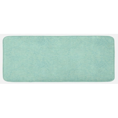 

Turquoise Kitchen Mat Dahlia Flowers Bouquet Hand Drawn Style with Brush Strokes Effect Ornamental Art Plush Decorative Kitchen Mat with Non Slip Backing 47 X 19 Pale Blue by Ambesonne