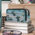 thumbnail image 6 of MUOOUM Pencil Case, Vintage Wooden Board Sea Shell Turtle Large Capacity Pencil Pouch Stationery Pen Bag, 6 of 7