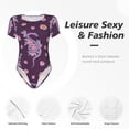 thumbnail image 6 of The Xecao Snake And Flower Women's Crew Neck Body Suit, a short-sleeved bodysuit and basic swimsuit, both comfort and style for dating and daily life, 6 of 9