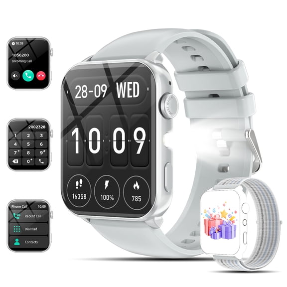 IOWODO Smart Watch for Women and Men, 1.91'' Bluetooth Calling Digital Watch, Fitness Tracker, 100 Sports Modes, IP68 Waterproof, Android iPhone Compatible