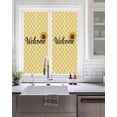thumbnail image 2 of Window Privacy Film Yellow Sunflowers Stained Glass Window Film Decorative Sun Block Window Cover Spring Floral Vintage Plaid Beige Window Clings Static Adhesive Sticker for Bathroom 17.7"x39.3", 2 of 7