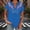 Blue, variant on Women's Short Sleeve Classic Fit V-Neck Short Sleeve Tee Flutter Floral Drop Shoulder Collarless Ruched Casual Pull-On