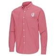thumbnail image 2 of Men's Antigua Crimson Indiana Hoosiers Ellis Woven Tri-Blend Long Sleeve Button-Down Shirt, 2 of 3