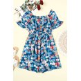 thumbnail image 2 of ABPHQTO Vestido de mujer floral con cuello cuadrado y volantes azul, 2 of 5