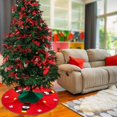 thumbnail image 4 of Falda para árbol de Navidad con diseño de doble cara, tela no tejida con tejido de poliéster suave para uso en interiores y exteriores, 48 pulgadas, color rojo, cierre de lazo especial, multifuncional, 4 of 5