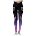 thumbnail image 3 of Arlun Gradient Colors Leggings for Women 2026 Fashion Mardi Gras Printed Casual Lift Leggings Lightweight Comfy Sport Workout Gym Bottomwear Carnival Yoga Pants Dark Purple L, 3 of 5