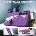 thumbnail image 5 of ExoGuard for Samsung Galaxy S25 Plus Case, Adjustable Metal Kickstand, Soft Skin-Friendly Silicone Cover, Anti-Scratch Microfiber Lining - Purple, 5 of 7