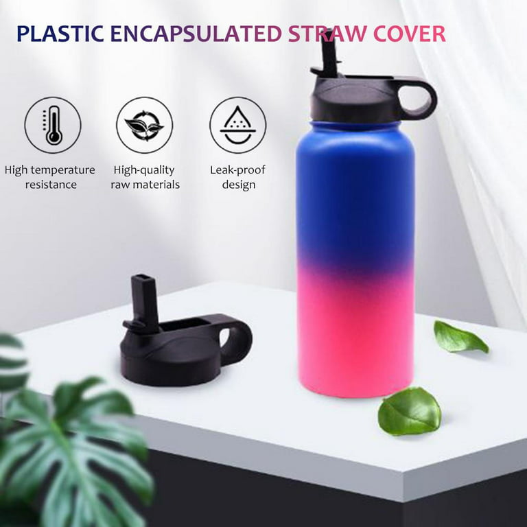 Flask Straw Lid for Wide Mouth Hydro Insulated Sports Water Bottles with  Cleaning Brush and 2 Straws 
