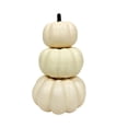 thumbnail image 3 of Halloween Savings 3 Tier Stacked Artificial Orange Pumpkin Decor Fake Resin Pumpkin Stack Tabletop Ornament Fall Halloween Thanksgiving Mantel Tiered Tray Decor Halloween Decorations indoor Outdoor, 3 of 7