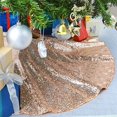 thumbnail image 4 of Sequin Tree Skirt Rose Gold 70Inch Christmas Tree Skirt Halloween Decoration, 4 of 8