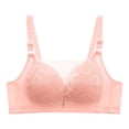 thumbnail image 3 of Alun Lace No Underwire Bras for Women Lightweight Breathable Comfy Push up Shaping T-Shirt Bra for Big Breasts Fashion Sheer Through Splicing Design Thin Padding Bralettes Light Pink 38, 3 of 3