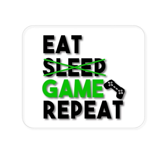 DistinctInk Mouse Pad - 1/4" Foam Rubber - Eat Game Repeat - Video Games Gamer