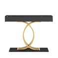 thumbnail image 6 of Aukfa 47.3" Console Table with 3 Drawers, Modern Narrow Sofa Table with Sculptural Metal Base for Entryway Hallway & Living Room,Black, 6 of 8