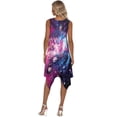 thumbnail image 2 of FUIALDOLG Womens Galaxy Dress Summer Casual Sleeveless Dresses with Pocket Blue Starry Sky Irregular Hem Midi Dress Loose Fit Cocktail Sun Dresses,M, 2 of 7