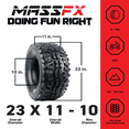 thumbnail image 2 of MASSFX 23x11-10 Front or Rear Tire on PIT VIPER Gun Metal Gray Wheel Kit for Golf Carts, All-Terrain (ATV), Utility-Task (UTV), & Side-by-Side (SxS) Vehicles-OEM for Kawasaki Mule - 23x11x10, 2 of 9