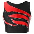 thumbnail image 1 of YONGHS Kids Girls Metallic Rhinestone Dance Crop Top Jazz Hip Hop Performance Cheer Shirt Costume Red 16, 1 of 7