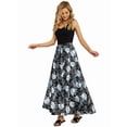 thumbnail image 6 of Women'S Flowy Maxi Skirt Summer Pleated High Waisted Casual Long Skirts with Pockets Kapok Flower S, 6 of 8