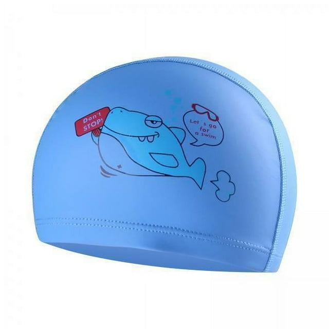 Paquete de 2-4 gorros de natación para niños, gorro de natación para niña y niño, estampado Animal, tiburón azul 2 piezas