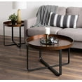 thumbnail image 4 of Kate and Laurel Zabel Table Basse Ronde Moderne en Métal avec Base Croisée, Bronze et Noir, 4 of 5