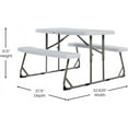 thumbnail image 3 of Aryka Kid's Folding Picnic Table with Benches - Waterproof - Stain & Impact Resistant - Folds  for Storage - White Plastic Tops - Gray Frame, 3 of 6