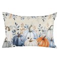 thumbnail image 2 of Blue Pumpkins Fall Pillow Covers 24x36 Inch Cal King Size, Thanksgiving Eucalyptus Leaves Vintage Decorative Pillowcase with Zipper, Microfiber Pillow Protector, Breathable Pillowcases for Sofa Bed, 2 of 9