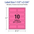 thumbnail image 6 of Avery Printable Rectangle Labels, Bright Pink, 1.5" x 3.75", 100ct, 6 of 11