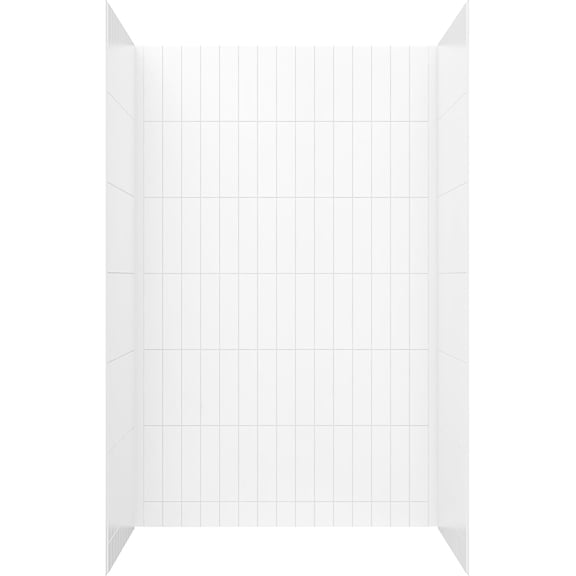 Streamline DSH-1620-175 32 in. L x 60 in. W x 76 in. H 3-Piece Glue-Up Alcove Shower Surround in White Tile Finish