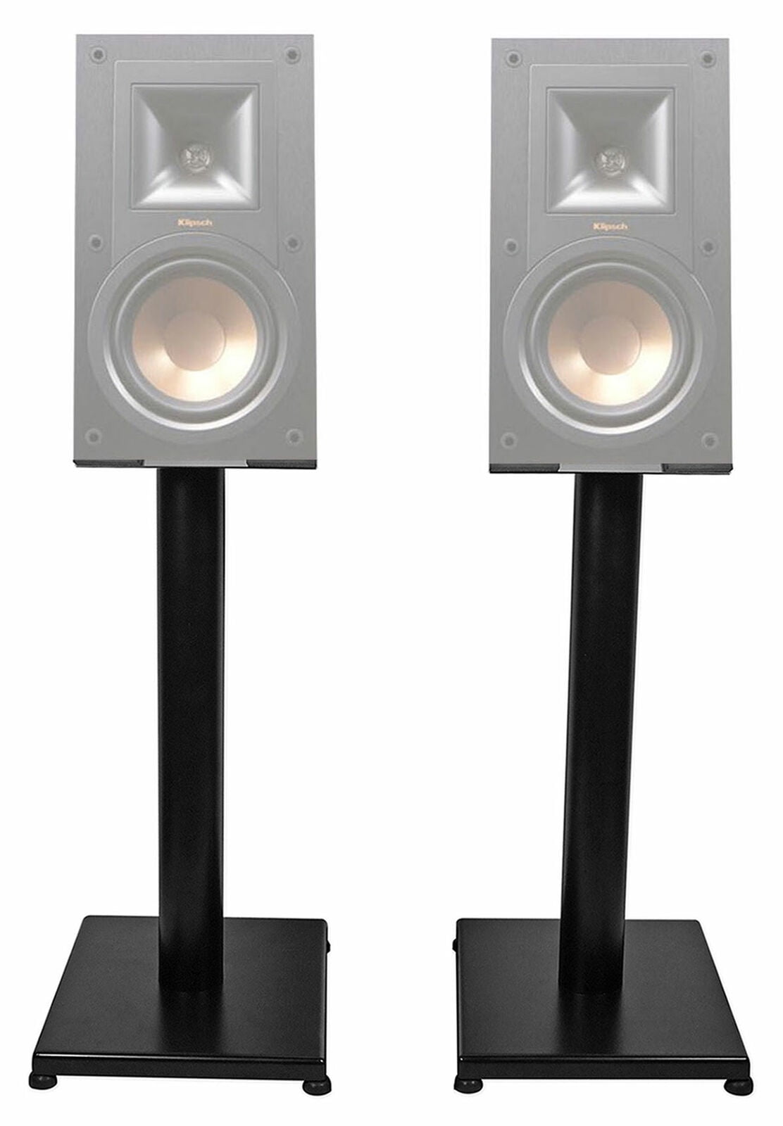 Black 21â€ Steel Bookshelf Speaker Stands For Klipsch R15PM Bookshelf