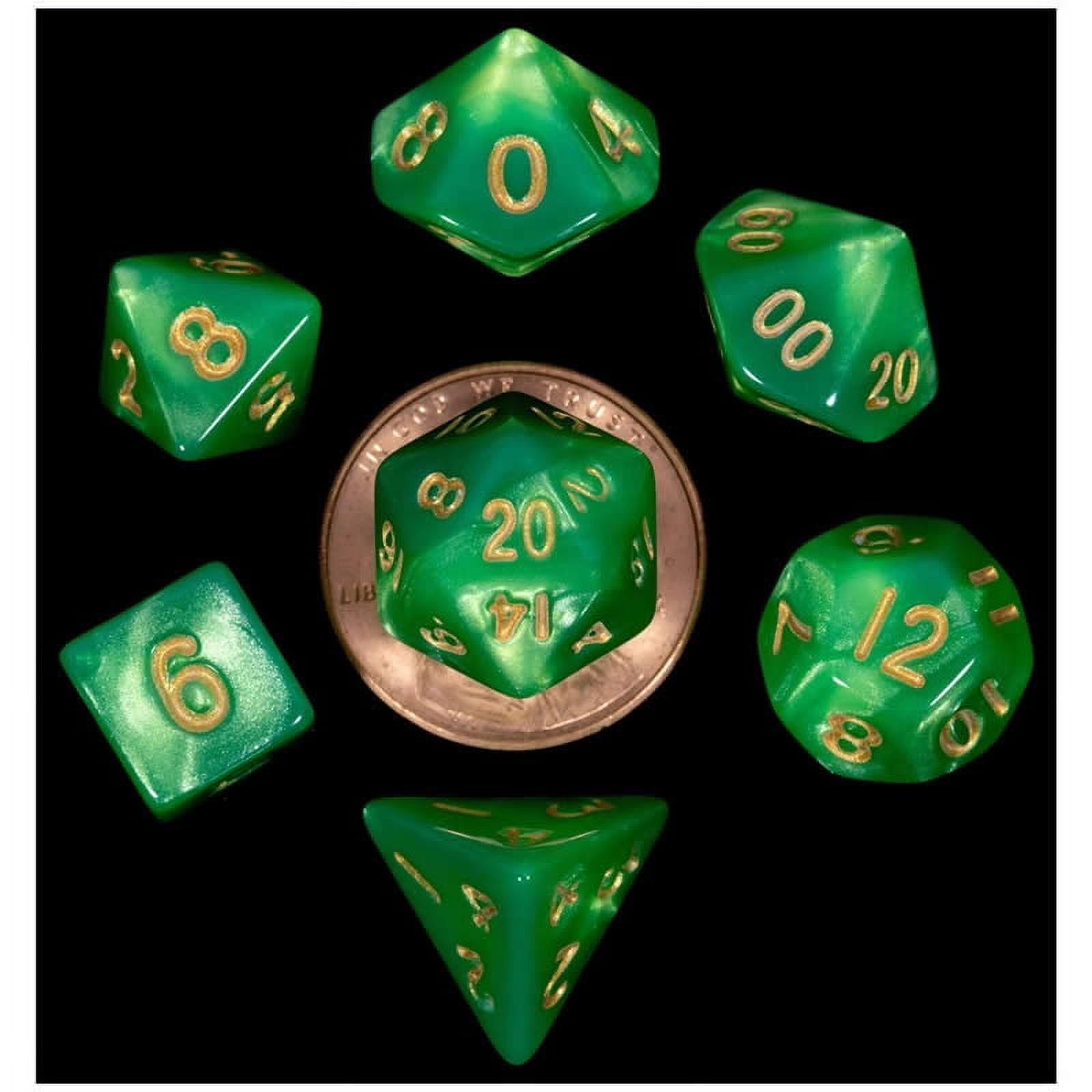 7-Set Mini: GRltgr w/GD Numbers Metallic Dice Games