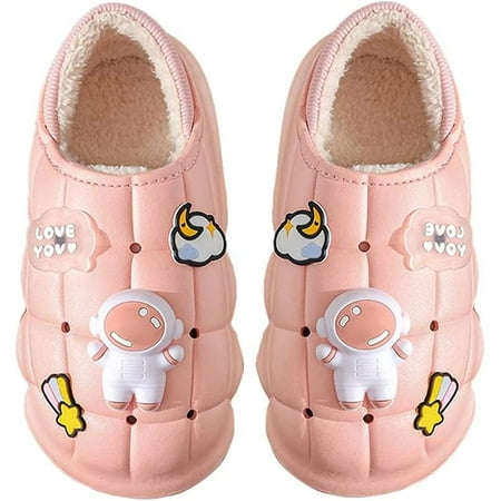 

CoCopeaunt Fashion Bubble House Shoes for Women Cool Space Flowing Spaceman Fluffy Faux Fur Lining Slippers Indoor Outdoor Anti-skip