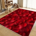 thumbnail image 2 of Living Room Area Rugs, Romantic Red Rose Petals Printed Rug, Red Carpet Washable Short Pile Area Rugs For Bedroom Dining Room, Soft Non Slip Non Shedding Rug, 2 of 7