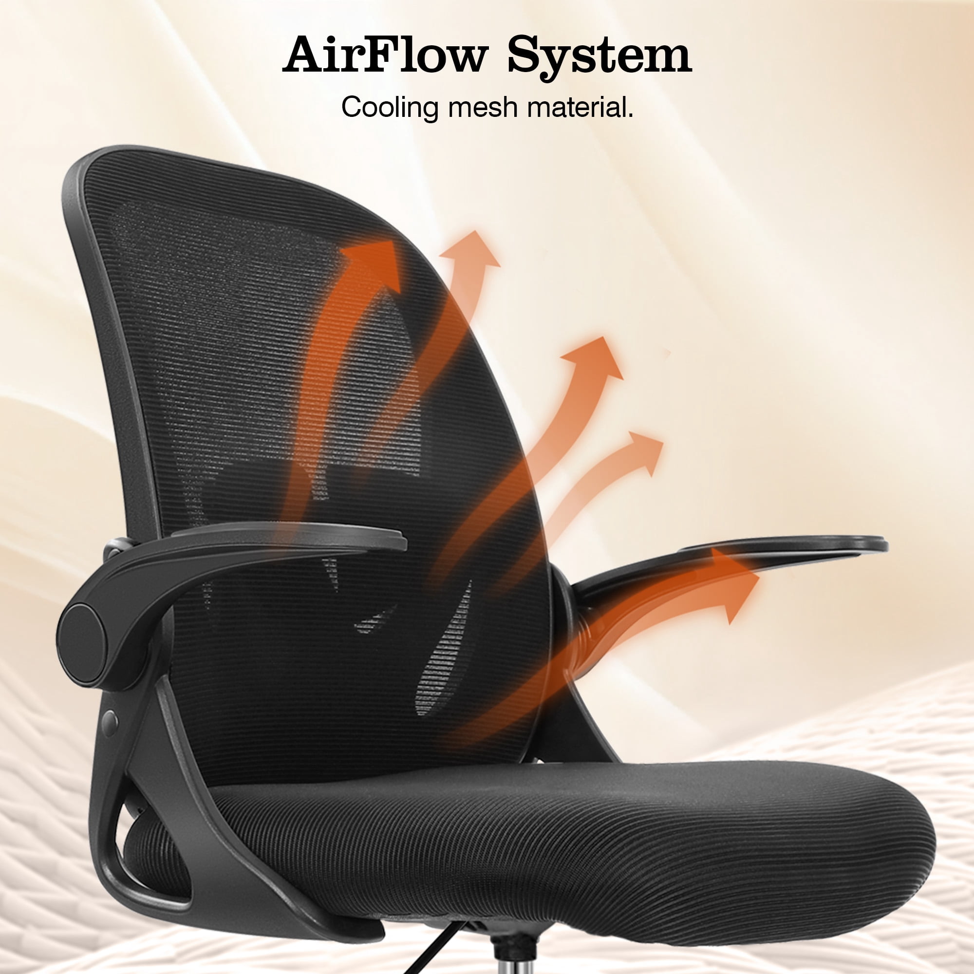 COOLHUT Tall Office Chair 400lbs with Footrest Ring, Standing Desk Chair with Flip-up Armrests, Adjustable Swivel Rolling Mesh Standing Desk Stool with Lumbar Support for Adults, Black