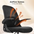 thumbnail image 3 of COOLHUT Tall Office Chair 400lbs with Footrest Ring, Standing Desk Chair with Flip-up Armrests, Adjustable Swivel Rolling Mesh Standing Desk Stool with Lumbar Support for Adults, Black, 3 of 12