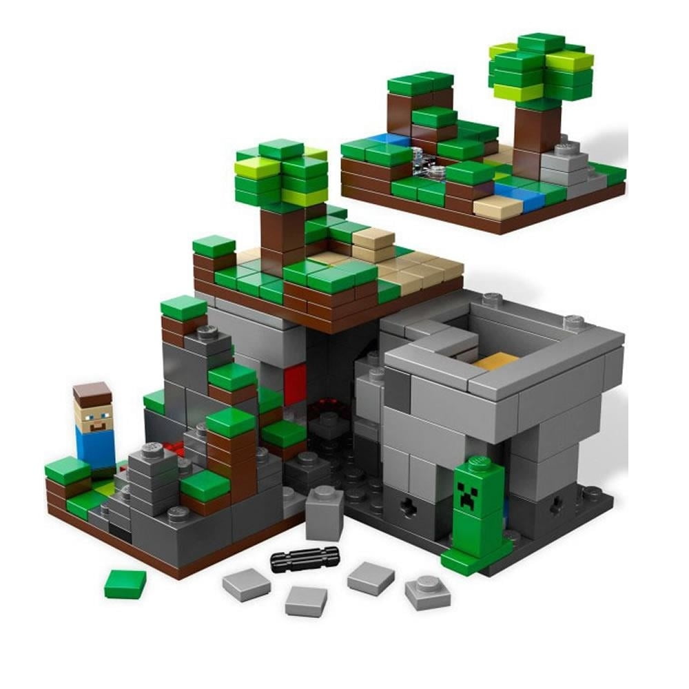 LEGO CUUSOO Minecraft Micro World: The First Night 21102 Steve Creeper Build Toy - Walmart.com - Walmart.com