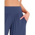 thumbnail image 5 of DARING DIVA Women's Yoga Cropped Casual Pants with Pockets M Navy, 5 of 7