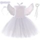 thumbnail image 3 of Vestido de tutú de ángel blanco puro brillante con alas de plumas, trajes con varitas, vestidos elegantes para niños, disfraz de ángel para niñas, ropa para fiesta de cumpleaños, 3 of 5
