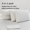 thumbnail image 6 of Niagara 4 Pack Waterproof Pillow Protectors Queen 20x30 Inches Smooth Zipper Premium Encasement Covers Quiet Cases Set White, 6 of 7