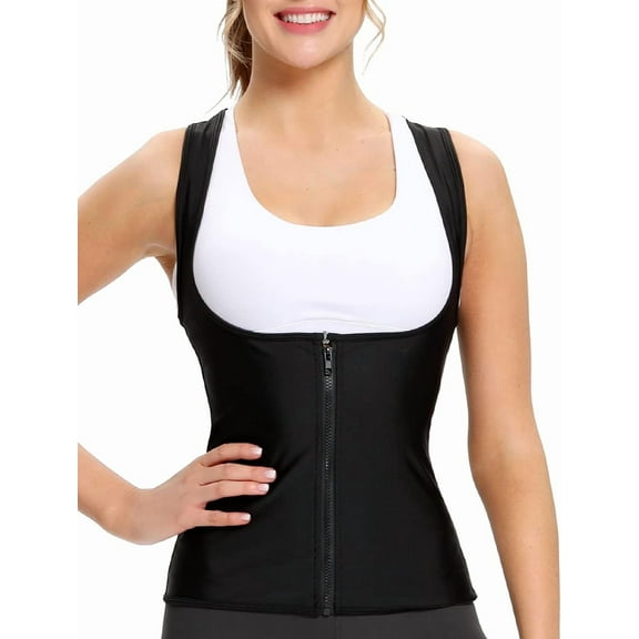 Sauna Vest for Women Waist Trainer Tummy Control Body Shaper Workout Fitness Gym Tank Top