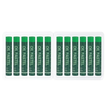 Uxcell Green Oil Pastels, 12Pcs Soft Oil Crayon Creamy Pastels Stick Art Supplies for Art