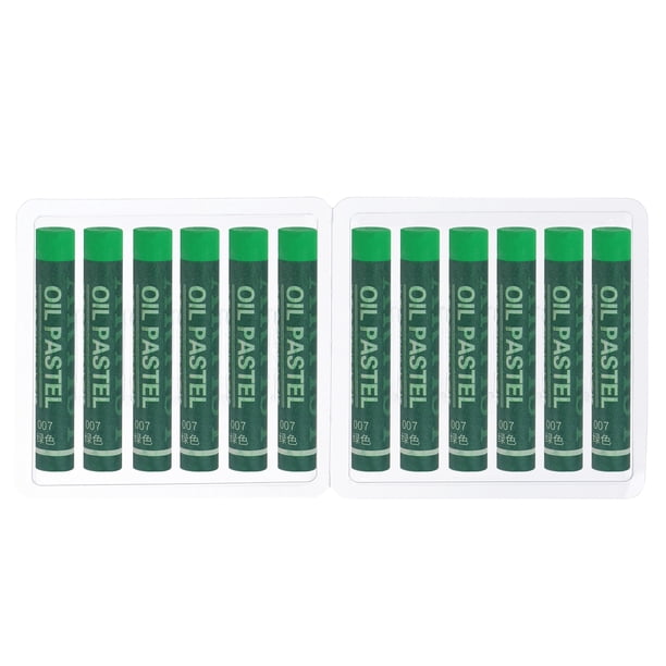 Uxcell Crayones de Aceite Verdes, 12 Piezas de Crayones de Aceite Suaves, Suministros de Arte para Arte