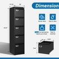 thumbnail image 2 of Fesbos 5 Drawer Steel File Cabinet with Lock, Black Filing Cabinets for Home Office, 18" Deep Vertical Metal Office File Storage Cabinet Organizer for Letter/Legal/A4, 2 of 10